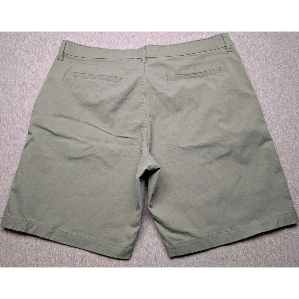English Laundry Mens Chino Shorts Olive Green Stretch Flat Front Size 36